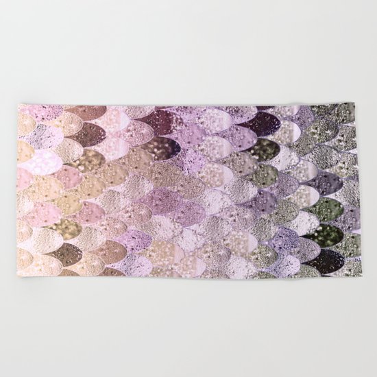 SUMMER MERMAID MOONSHINE GOLD Beach Towel