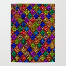 Jewels Moroccan pattern design Poster