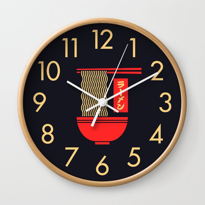 Ramen Minimal - Black Wall Clock