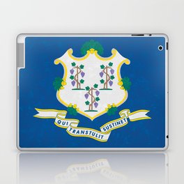 Connecticut Flag Banner American State Flags Standard New England Iconography CT Laptop Skin