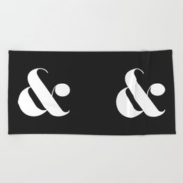 Ampersand Stylish Type Black and White Beach Towel