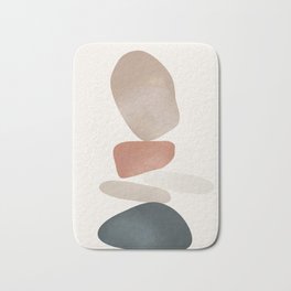 Balancing Stones 25 Bath Mat | Abstract, Line, Relax, Minimalist, Lines, Meditation, Watercolor, Balance, Art, Illustration 