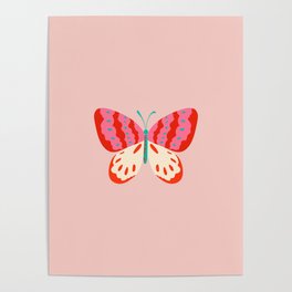Pink Butterfly Pop Art Poster