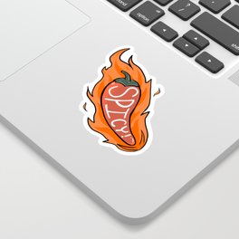 Spicy! Flaming Hot Pepper Sticker