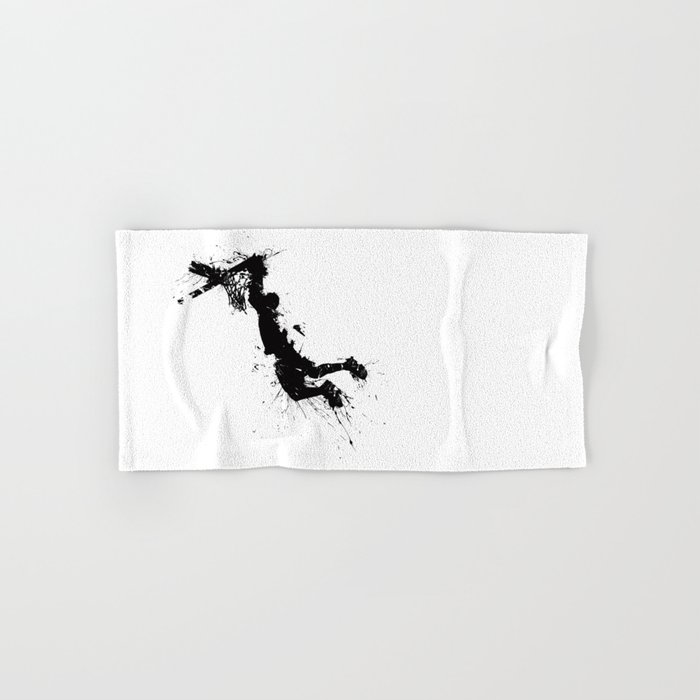 Basketball player dunking in ink Hand & Bath Towel