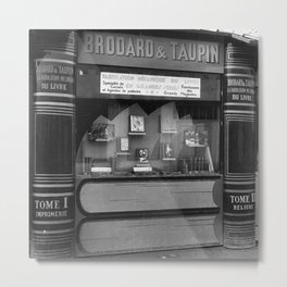 Brodard & Taupin Paris Lost Generation Bookstore, Printer, & Bookbinder storefront black and white photography - photographs wall decor Metal Print