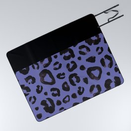 Black & Blue Leopard Picnic Blanket