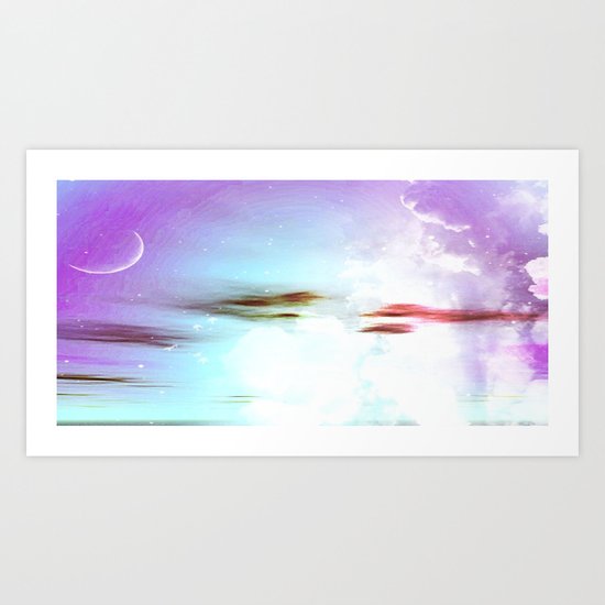 Pastel moon Art Print