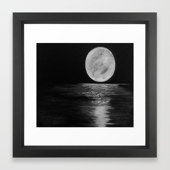 Full Moon Moonlight Water Moon At Night Painting By Jodi Tomer