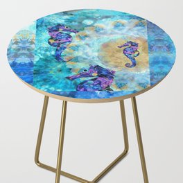 Colorful Seahorse Beach Art - Sea Dance Side Table