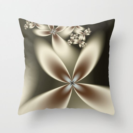 Flower Fractal Throw Pillow