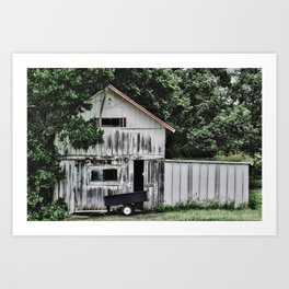 Old Barn/New Wagon Art Print