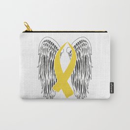 Winged Awareness Ribbon (Gold Ribbon) Carry-All Pouch
