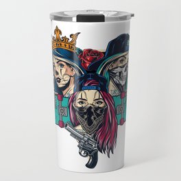 Vintage chicano girl with tattoos Gift for Tattoo art Lovers Creative Art for Women, Men and Teens  Neo & American traditional Travel Mug