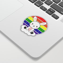 Bunny Rainbow Glitter Kawaii Rabbit Colorful Sticker
