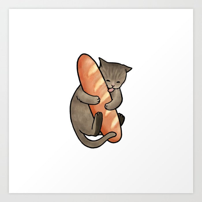 Baguette cat Art Print by ballooonfish Society6