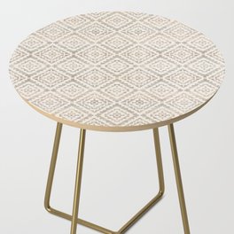 White Farmhouse Rustic Vintage Geometric Moroccan Fabric Style Side Table