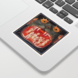 The mouth of Hell medieval art Sticker