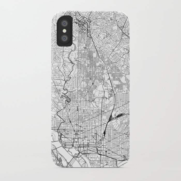 washington d.c. white map iphone case