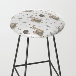 Deer and Girl off white Bar Stool