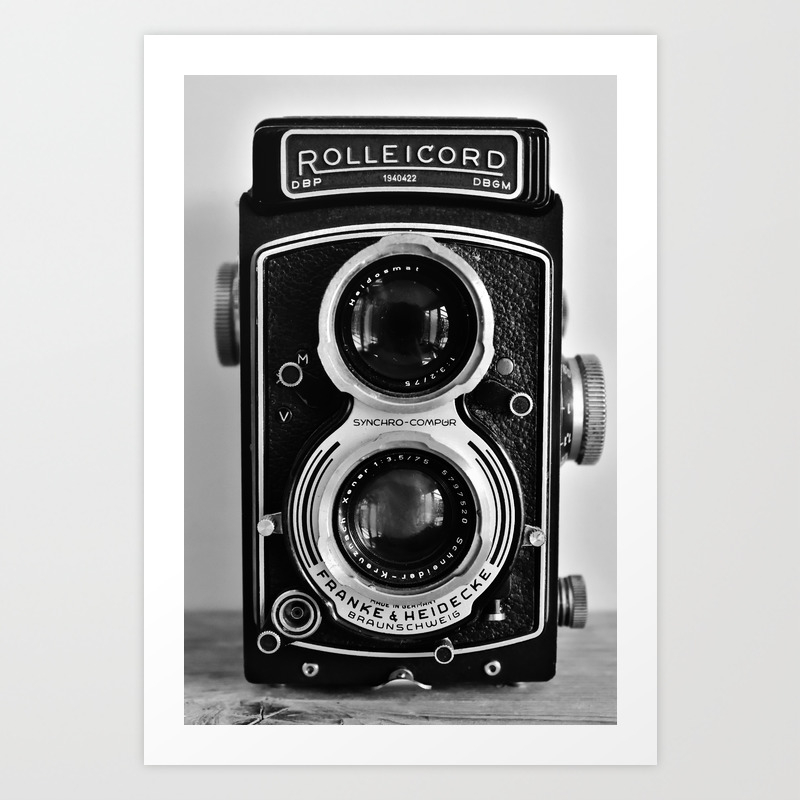 rough deadline Catastrophic Vintage antique camera art print- black and white retro rolleicord - film  photography Art Print by Christasphotography fine art in color an | Society6