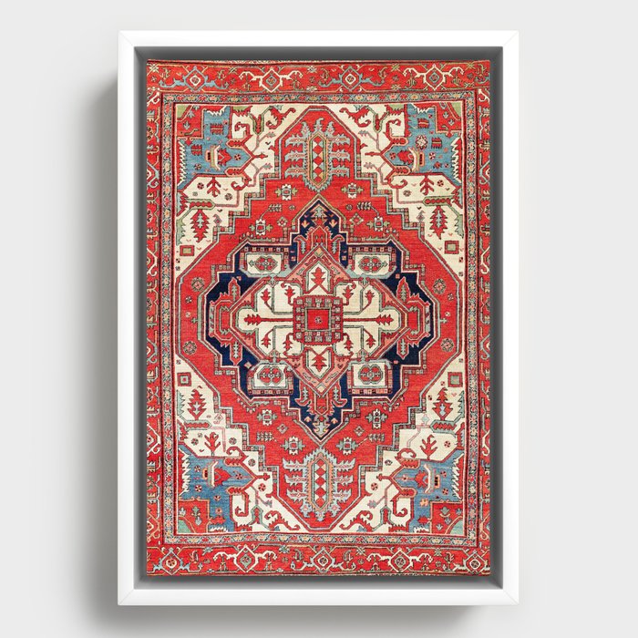 Heriz Azerbaijan Northwest Persian Carpet Print Framed Canvas