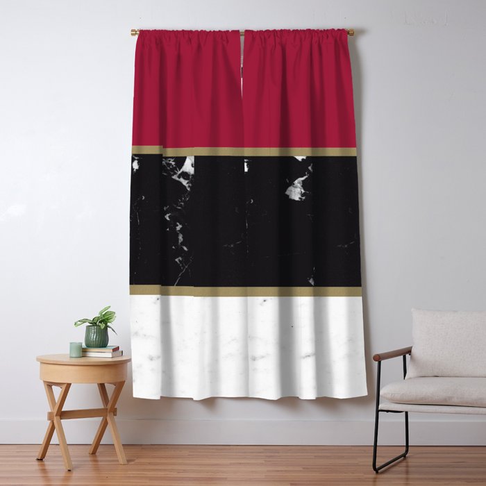 Marble Mix Stripes 2 Black White Red Gold Decor Art Society6 Blackout Curtain By Anitabellajantz Society6