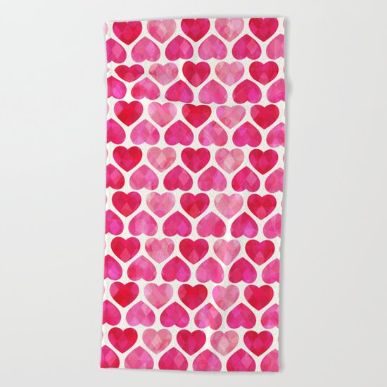 RUBY HEARTS Beach Towel
