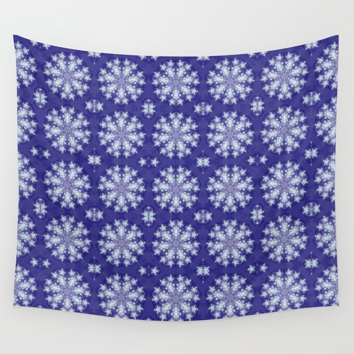Frozen Snow Flakes Wall Tapestry