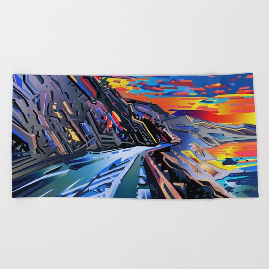 american landscape 8 Beach Towel