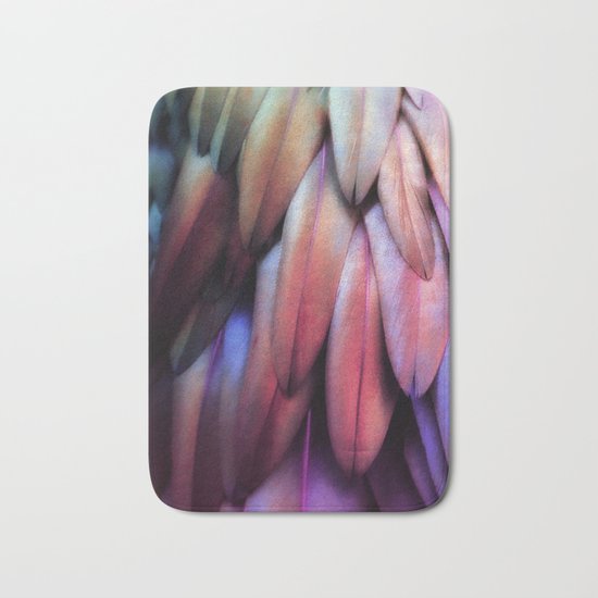 PARROT FEATHERS RAINBOW Bath Mat