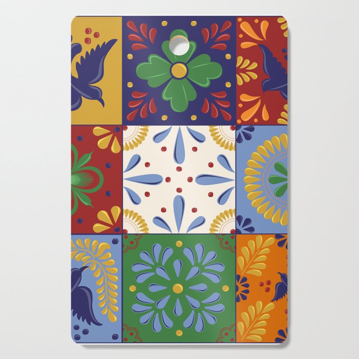 Colorful Mexican Talavera Style Tiles  Cutting Board