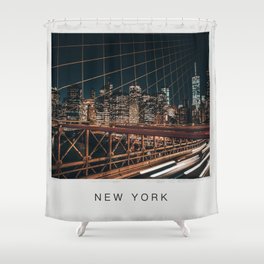 Brooklyn Bridge and Manhattan skyline in New York City Shower Curtain