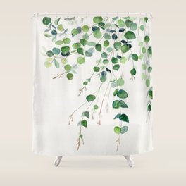 Eucalyptus Watercolor Shower Curtain