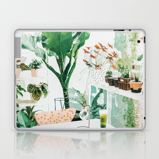 Junglow, Urban Jungle Botanical Home decor, Tropical Plants Interior Design Plant Lady Painting Laptop & iPad Skin