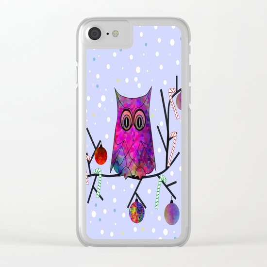 The Festive Owl Clear iPhone Case