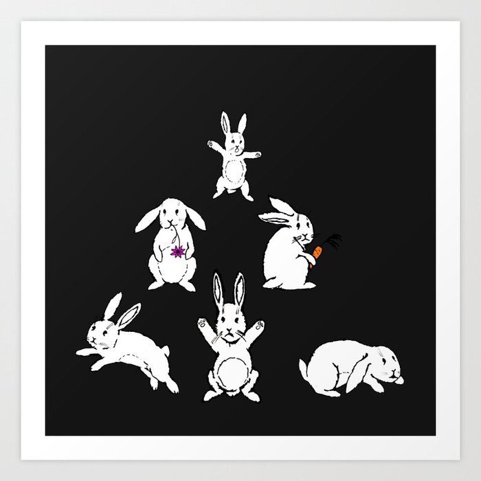White rabbits Art Print