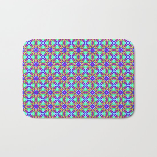 Tribal patterns in rainbow colors Bath Mat