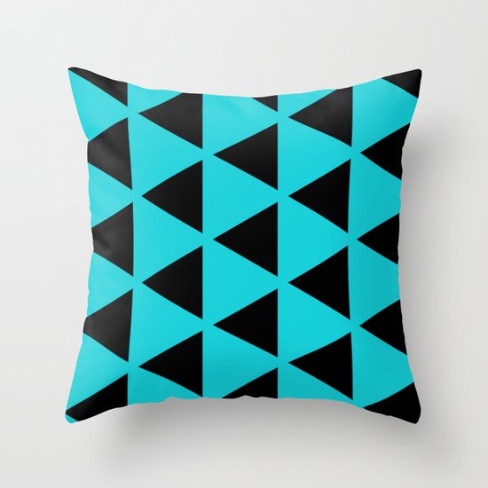 Sleyer Black on Blue Pattern Throw Pillow