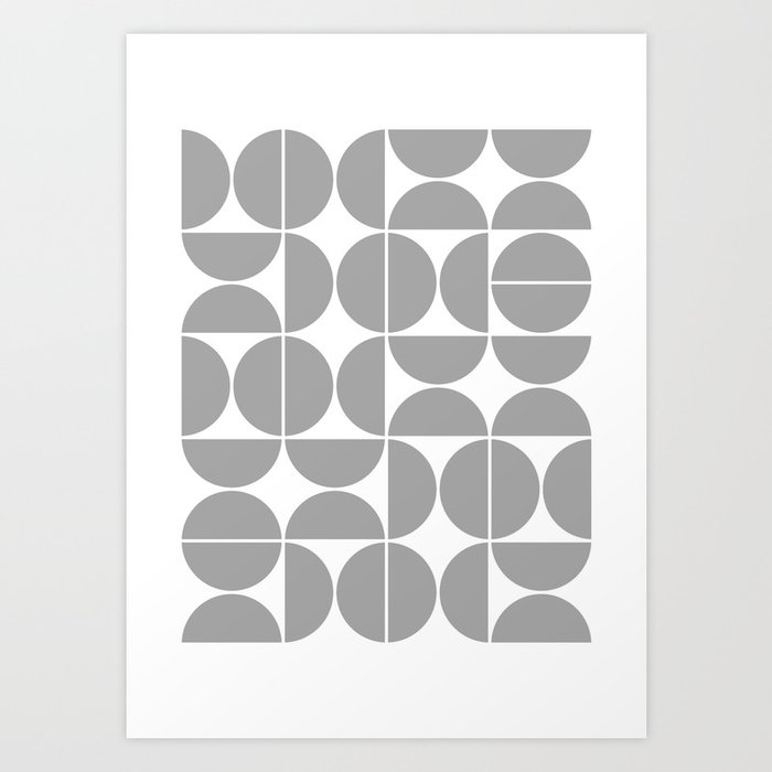 Mid Century Modern Geometric 04 Grey Kunstdrucke Mid Century Modern Geometric 04 Grey Kunstdrucke