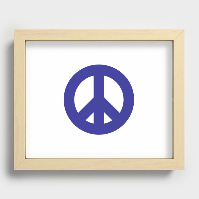 Big Blue Peace Symbol Recessed Framed Print