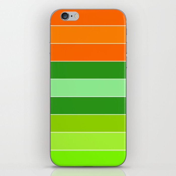 Green, Orange Stripe Irish St Patricks day iPhone Skin