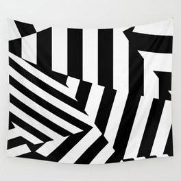 RADAR/ASDIC Black and White Graphic Dazzle Camouflage Wall Tapestry
