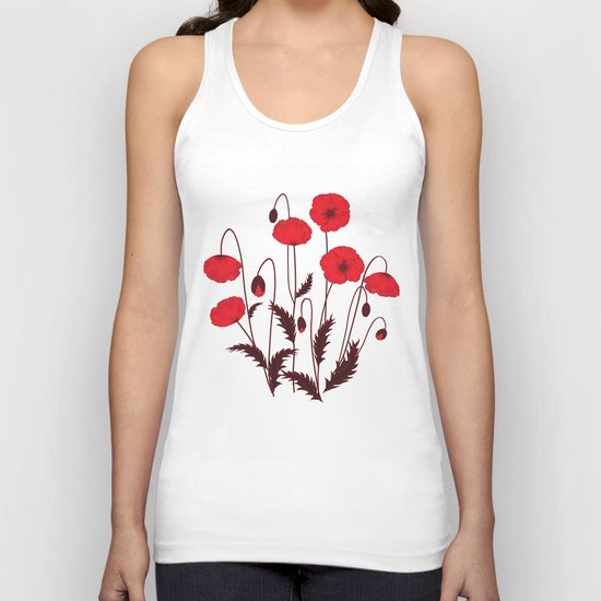 Bright floral pattern on a white background with decorative elements. Unisex Tank Top