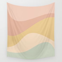 Abstract Color Waves - Neutral Pastel Wall Tapestry