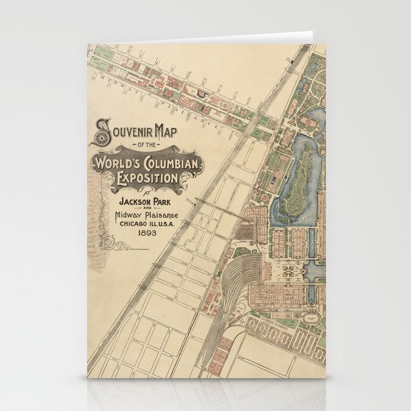 World's Fair Chicago Souvenir Map, 1893 Stationery Cards by Sweet Belle ...