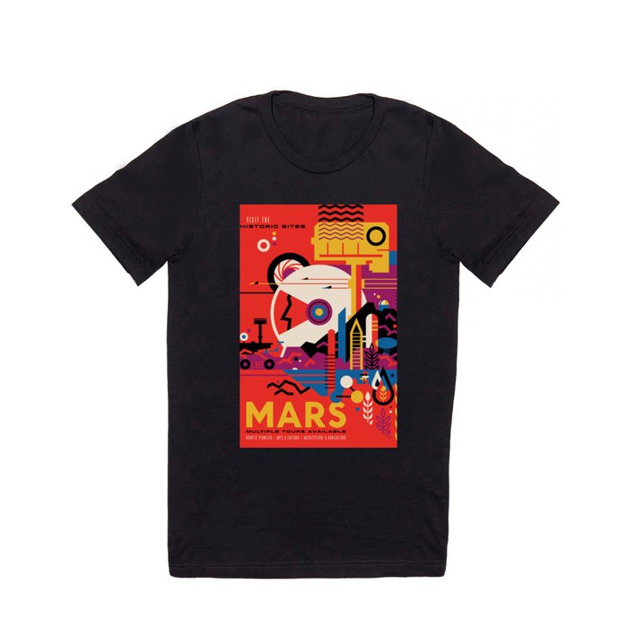 NASA Retro Space Travel Poster #9 Mars T Shirt