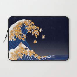 Shiba Inu The Great Wave in Night Laptop Sleeve