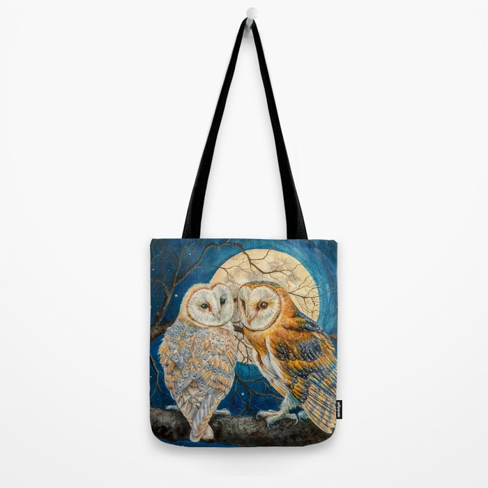 Owls Moon Stars Tote Bag by awindingpathartofruth | Society6