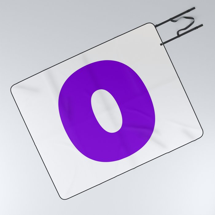 O (Violet & White Letter) Picnic Blanket
